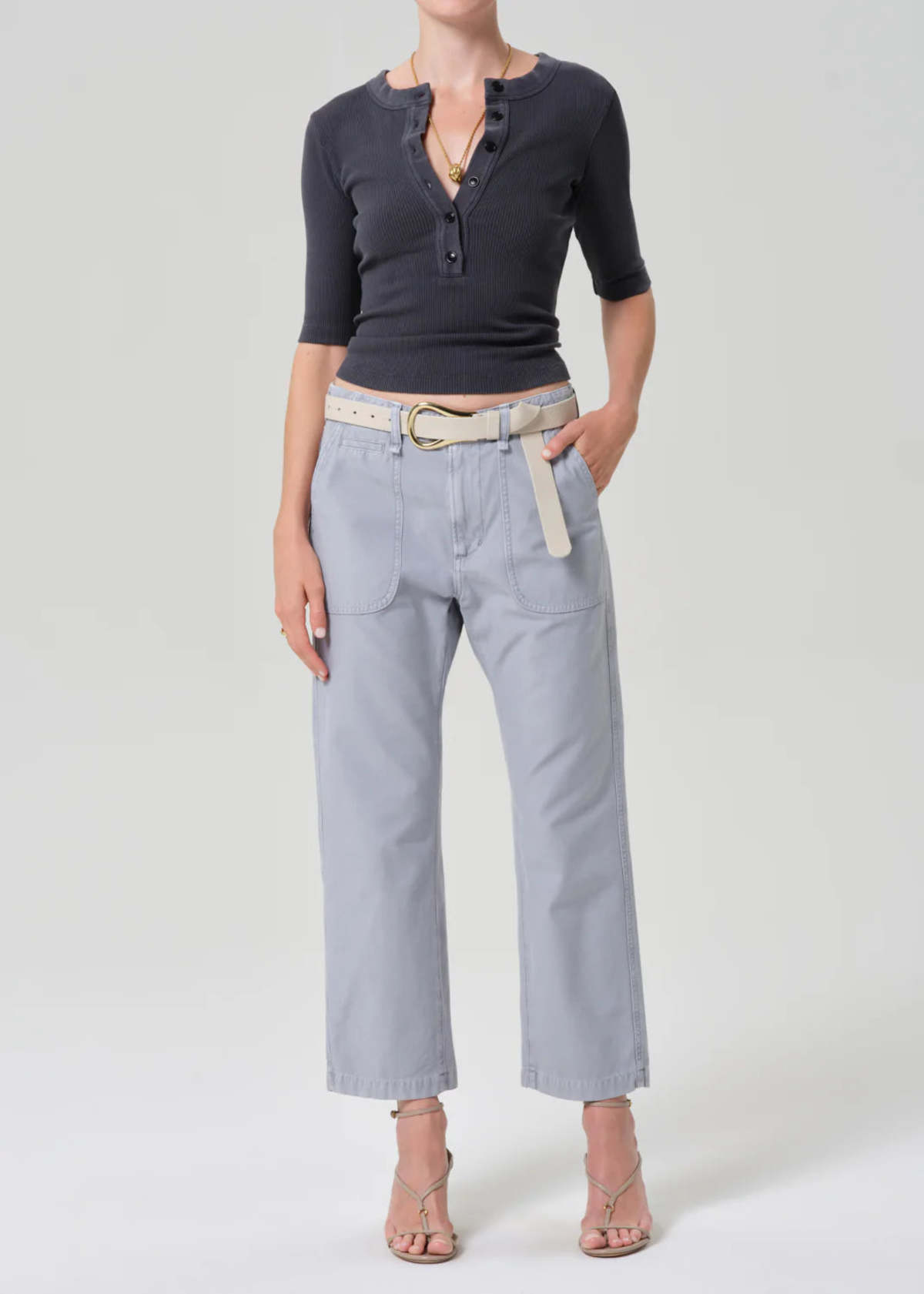 Citizens of Humanity Nali Short Sleeve Henley Top - Image 4 of 4