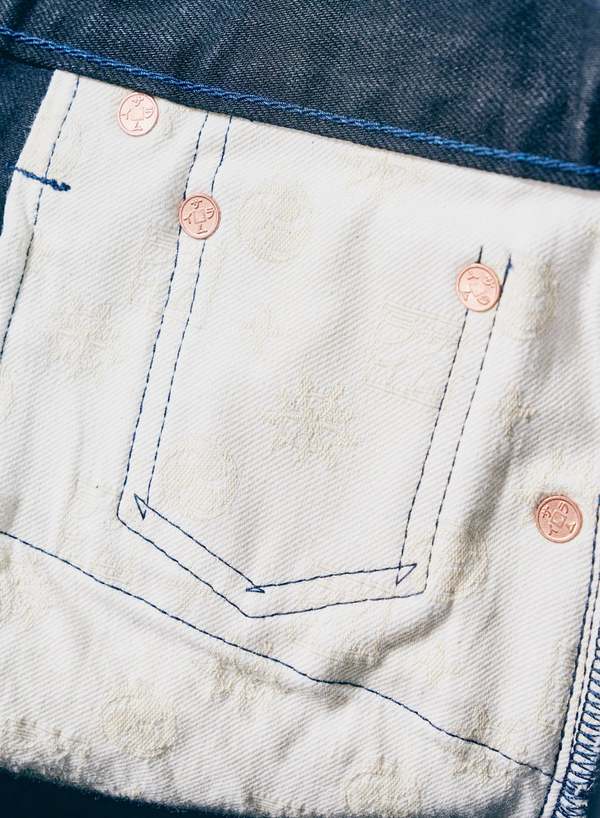 SAMURAI JEANS Aoki Tachikage 15oz Black-on-Blue Regular Straight Jeans