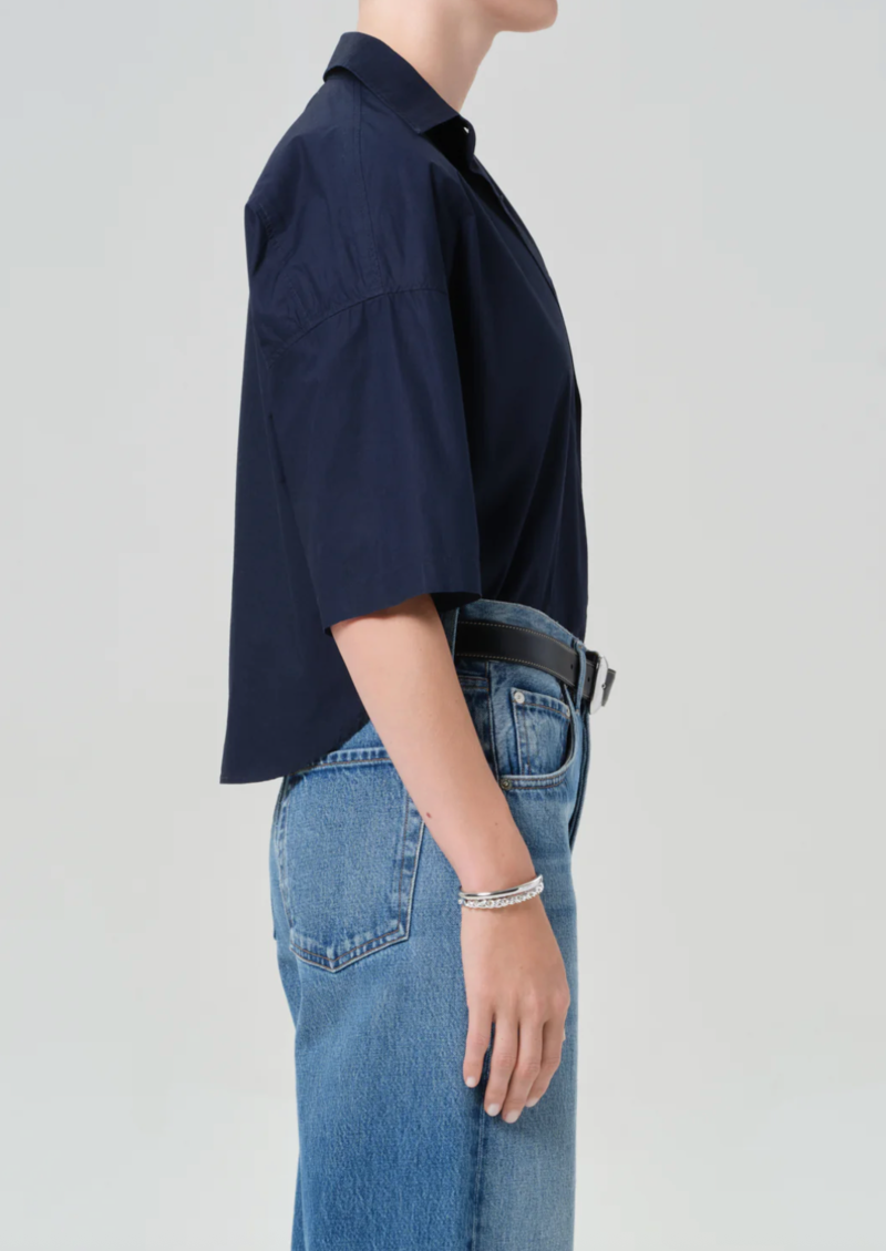 Citizens of Humanity Frances Cropped Cape Button Up Top