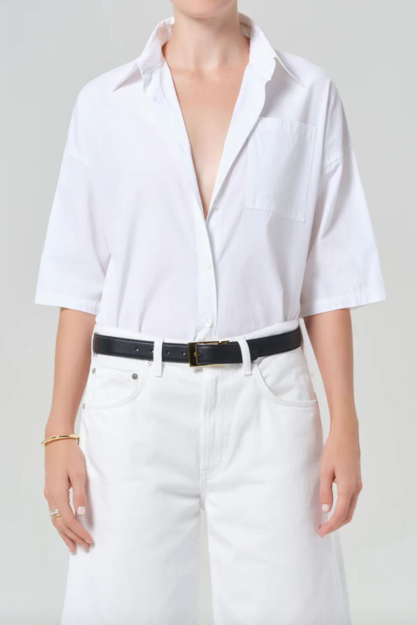 Citizens of Humanity Frances Cropped Cape Button Up Shirt