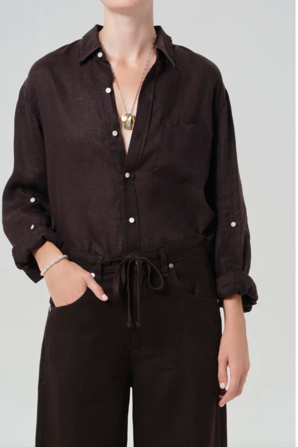 Citizens of Humanity Kayla Shrunken Linen Shirt