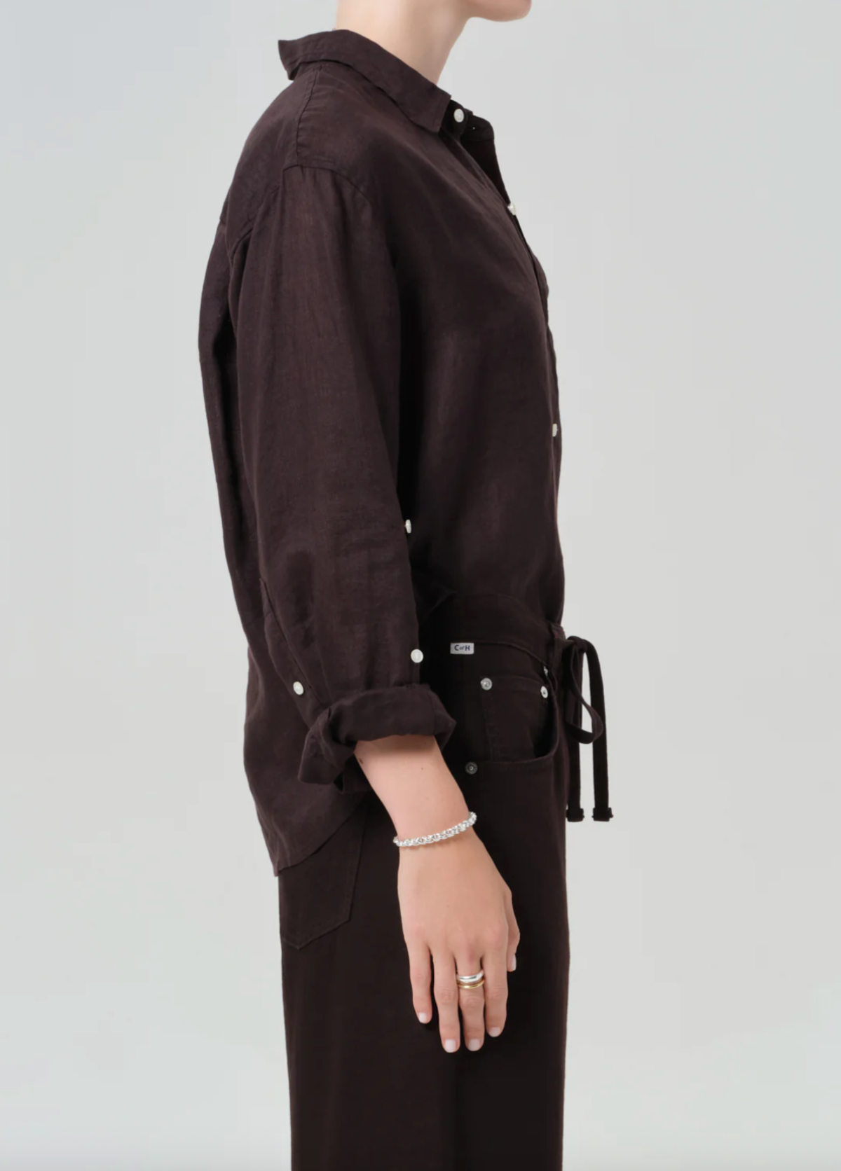 Citizens of Humanity Kayla Shrunken Linen Shirt - Image 3 of 6