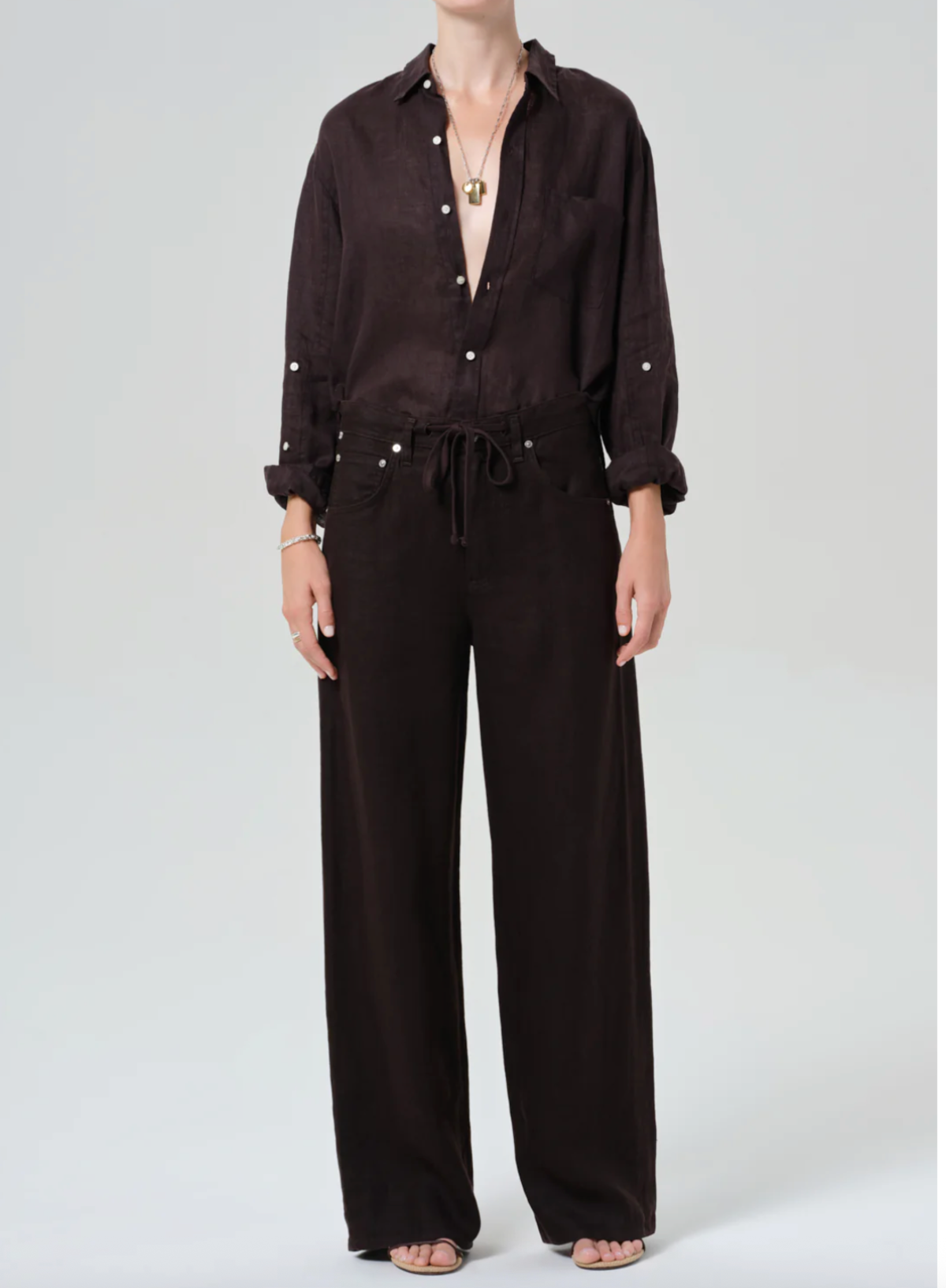 Citizens of Humanity Kayla Shrunken Linen Shirt - Image 5 of 6