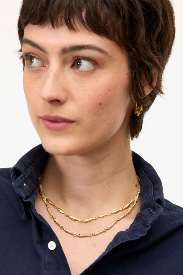 Clare V. Le Pave Sardine Necklace - Gold