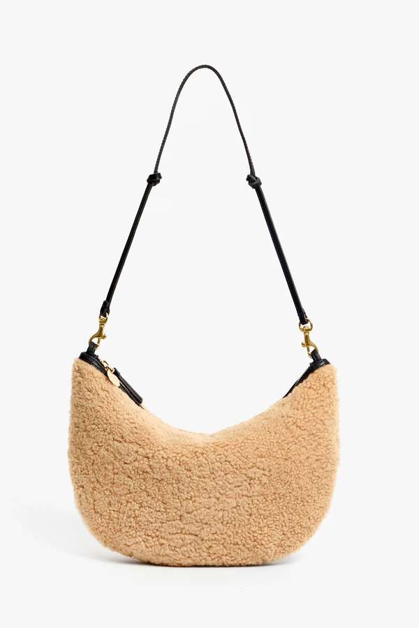 Clare V. Lune Cafe Au Lait Shearling Bag