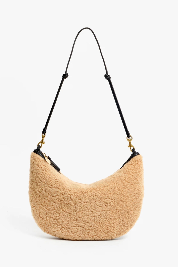 Clare V. Lune Cafe Au Lait Shearling Bag