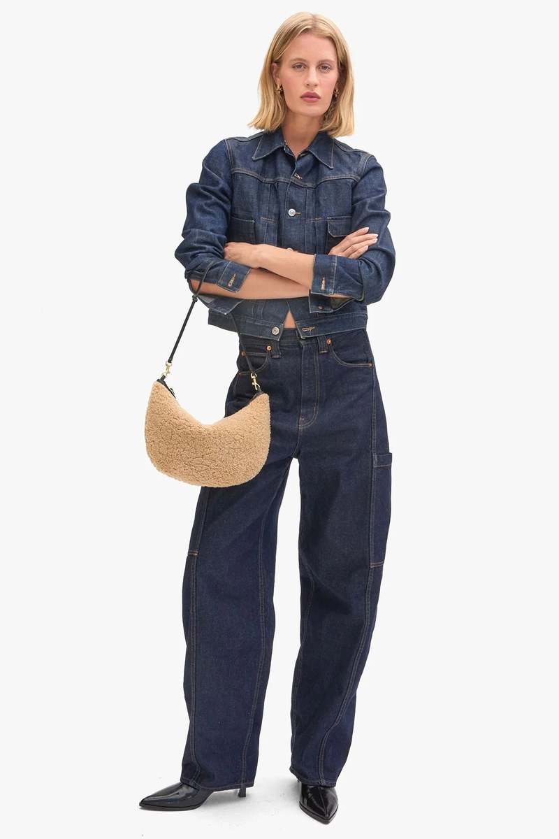 Clare V. Lune Cafe Au Lait Shearling Bag