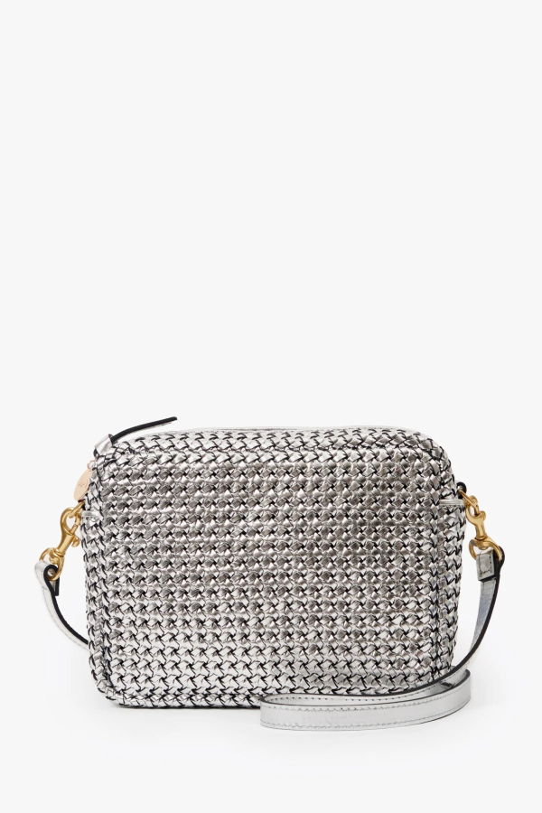 Clare V. Midi Sac / Woven Silver Etoile Bag