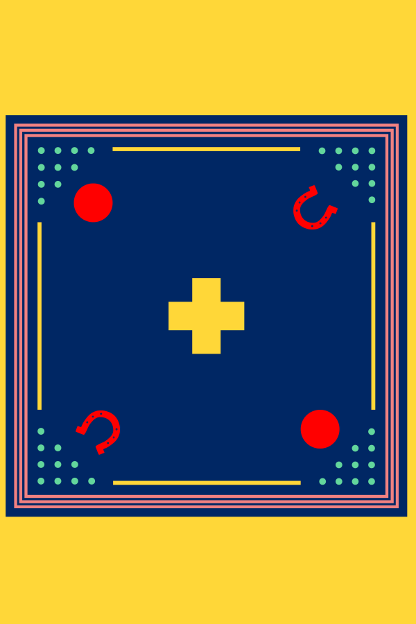 DUSHYANT. Archie Bandana No. 30 - Horseshoe, Dots and Plus Sign