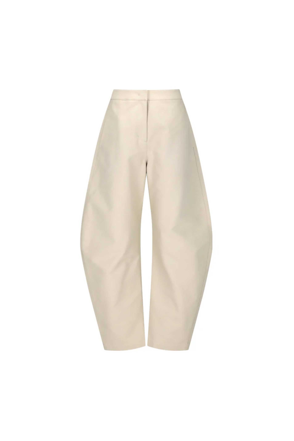 AMOMENTO Curved Long Pants - Beige