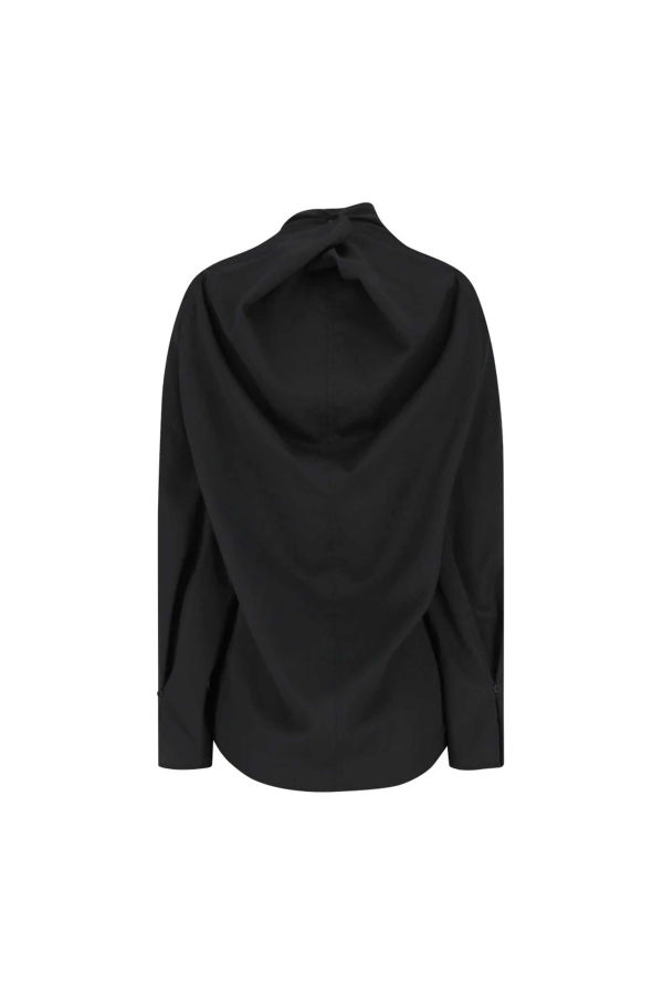 AMOMENTO Mock Neck Two Way Blouse