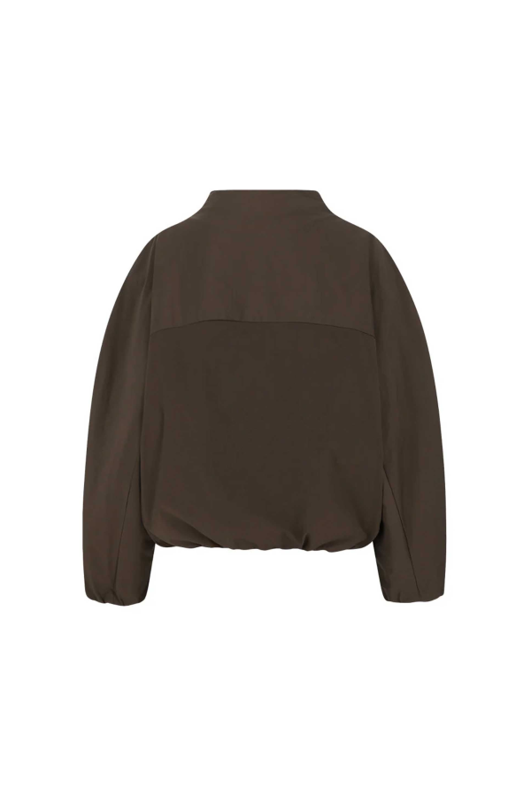 AMOMENTO Taffeta Padded Raglan Short Jumper Jacket - Brown