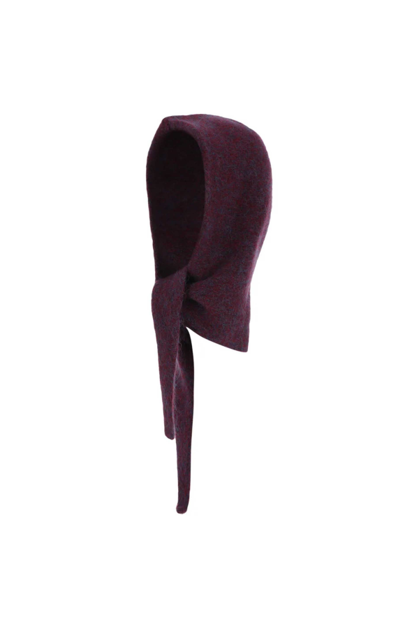 AMOMENTO Hairy Balaclava Scarf - Burgundy