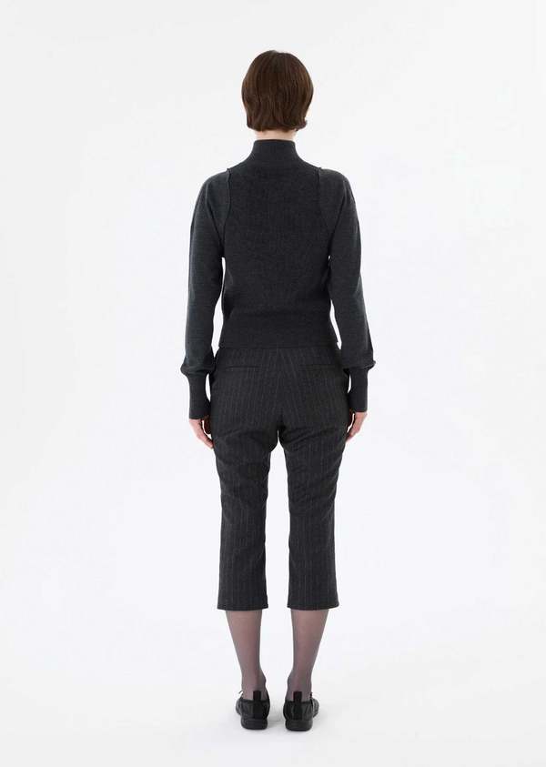 AMOMENTO Blocking Button Up Cardigan - Charcoal