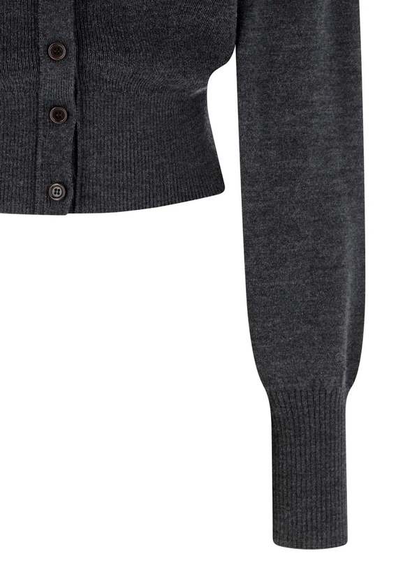 AMOMENTO Blocking Button Up Cardigan - Charcoal