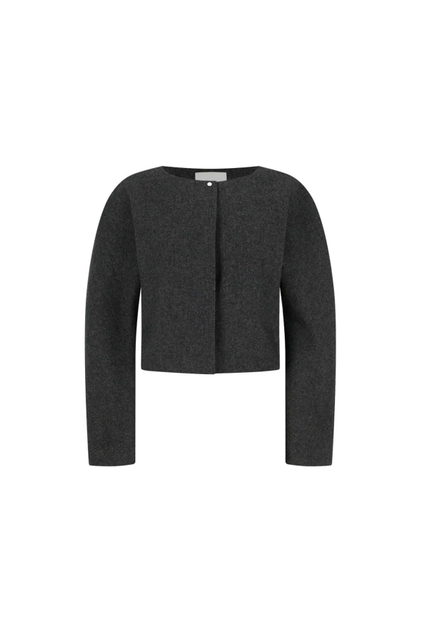AMOMENTO Rounded Shoulder Jacket - Charcoal