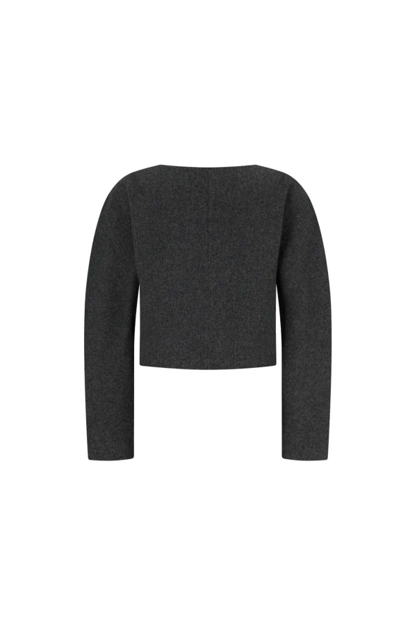AMOMENTO Rounded Shoulder Jacket - Charcoal