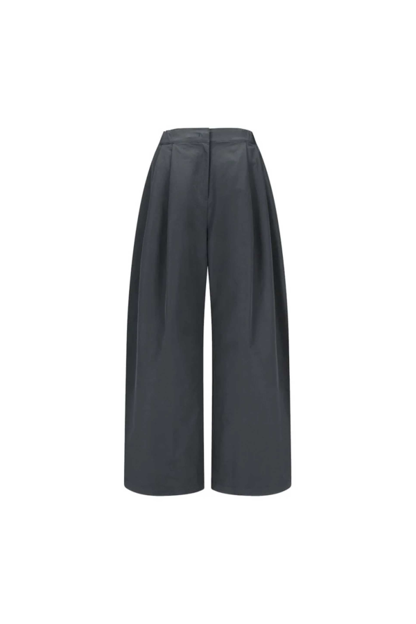 AMOMENTO Two Tuck Balloon Pants - Charcoal