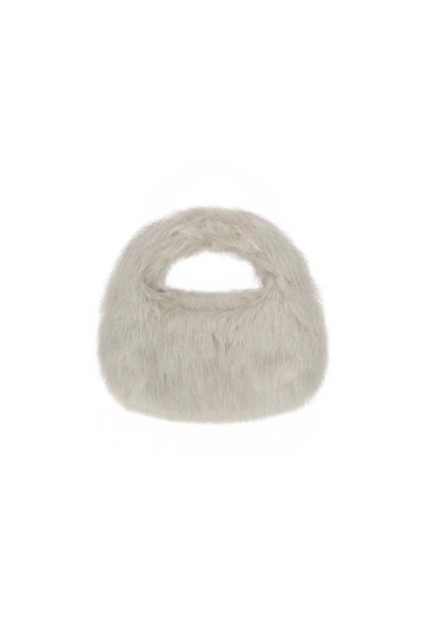 AMOMENTO Mini Fur Tote Bag - Ivory