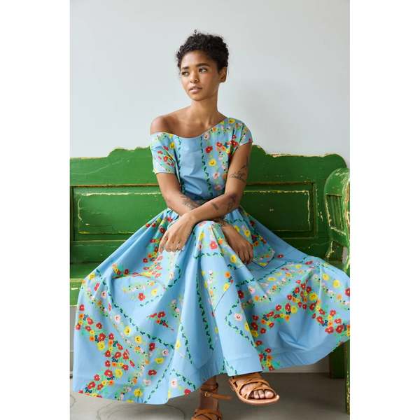 Hope for Flowers by Tracy Reece Flared Dress - Blue Floral