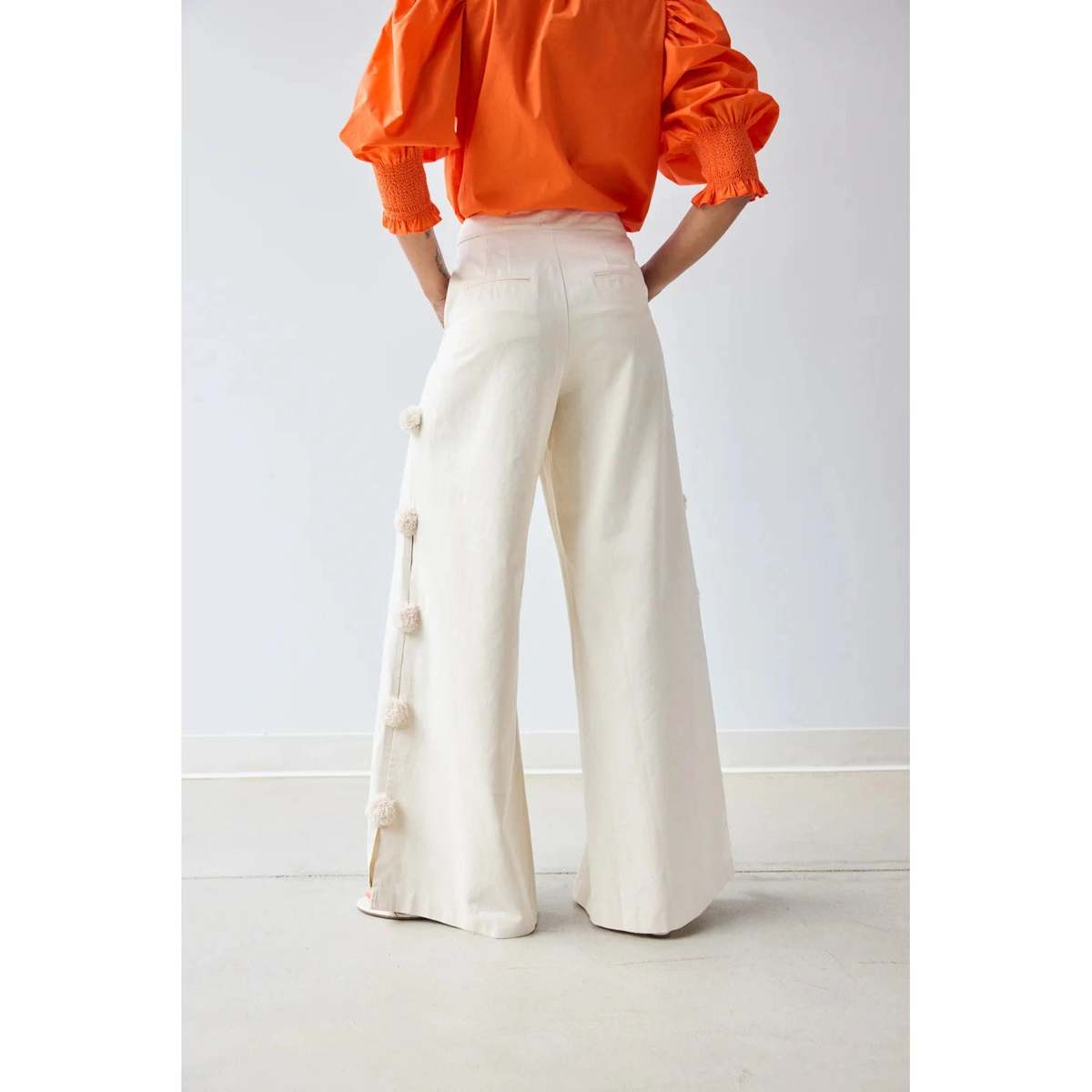 Hope for Flowers by Tracy Reece Pom Pom Trouser Pants - Custard - Image 1 of 3