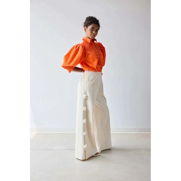 Hope for Flowers by Tracy Reece Pom Pom Trouser Pants - Custard