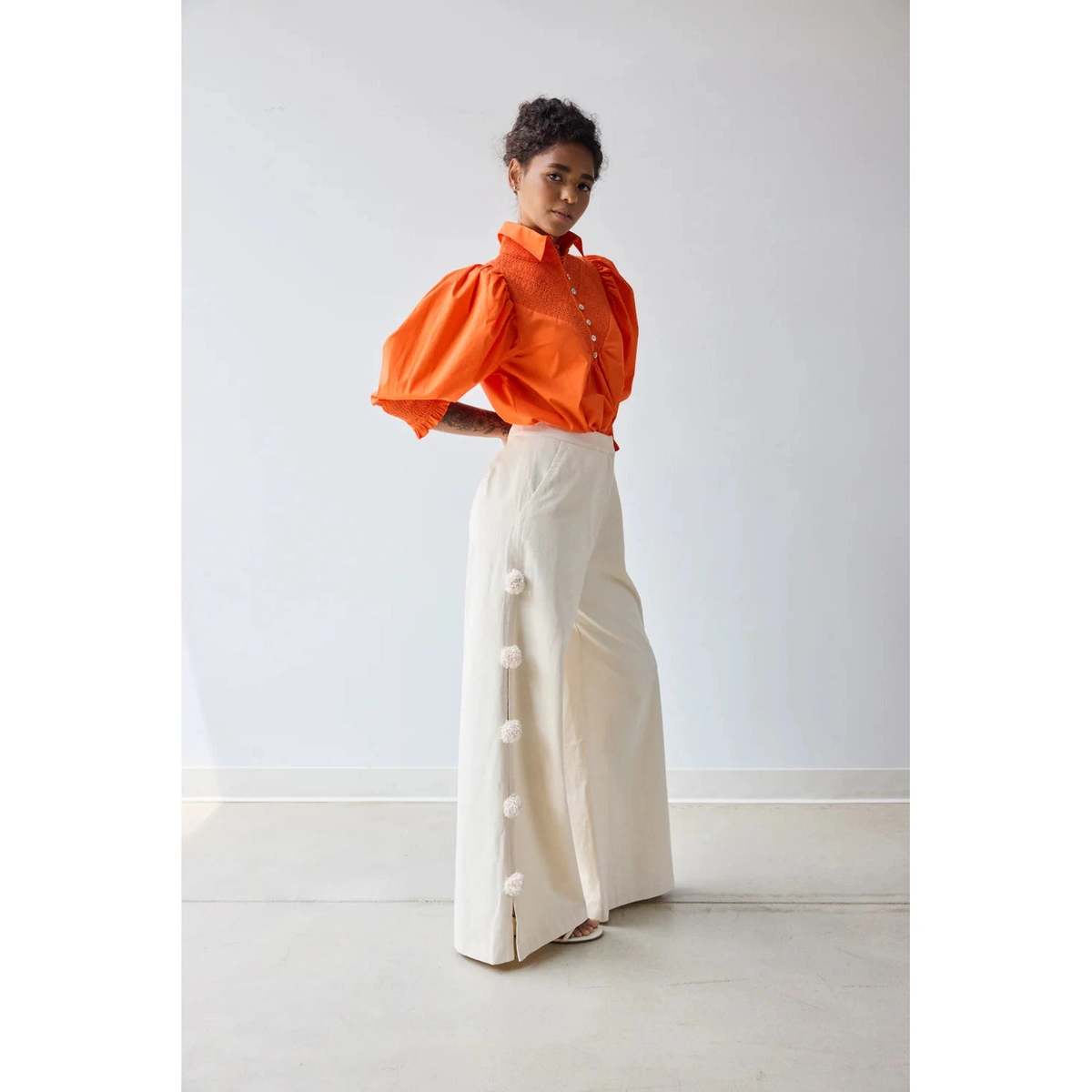 Hope for Flowers by Tracy Reece Pom Pom Trouser Pants - Custard - Image 3 of 3