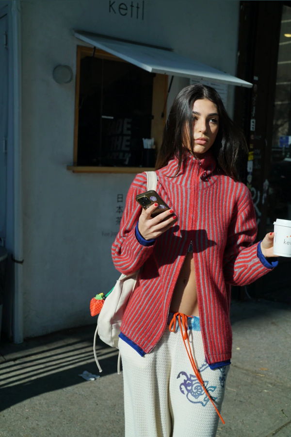 Adrian Cashmere Full Zip Sweater - Cherry