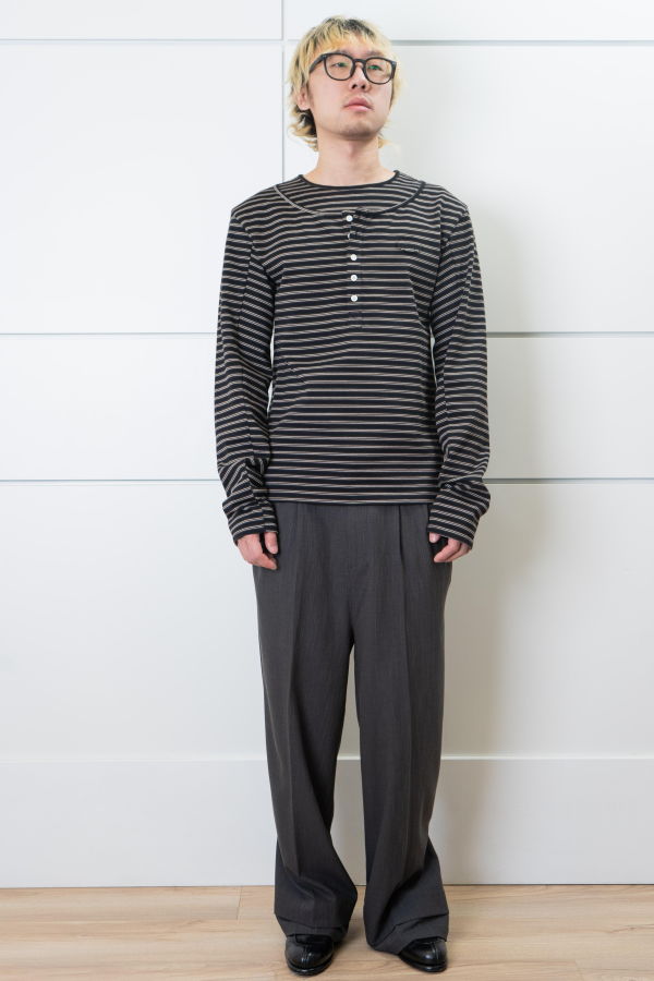 SYUMAN Double Layered Henley Longsleeve Top