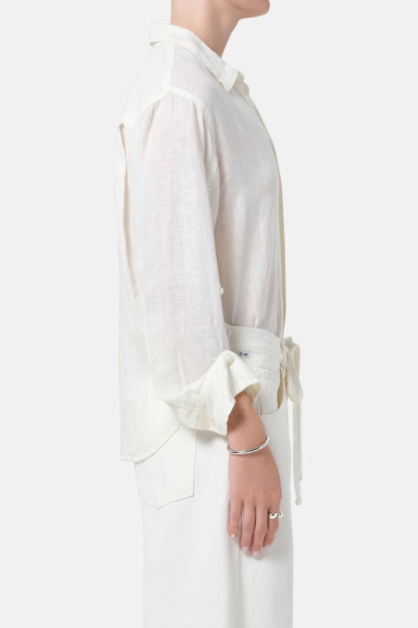 Citizens of Humanity Kayla Shrunken Linen Shirt - Vanilla