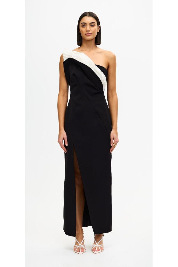 acler Droxford Maxi Dress - Black & Ivory