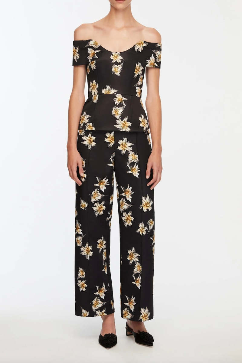 emilia wickstead Daffy Trousers Festive Lilies
