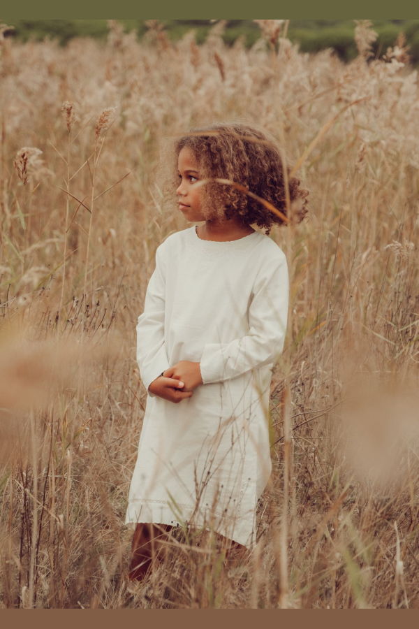 Caramel Flora Girl's Cotton Dress