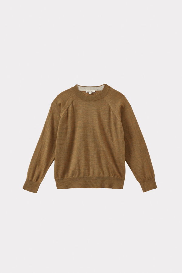 Kids Caramel KEIRA CHILDRENS MERINO WOOL JUMPER - OCHRE