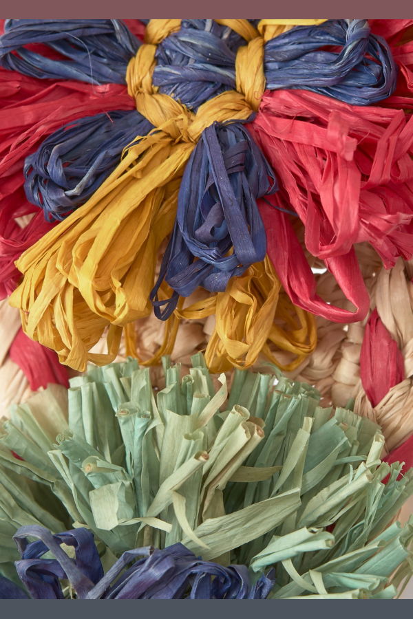 Kids Caramel RAFFIA ROSETTE HEAD BAND  - MULTI