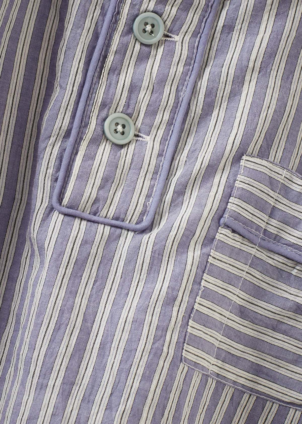 Caramel Walnut Children's Hand-Loomed Cotton Shirt - Violet Stripe - Image 2 of 5