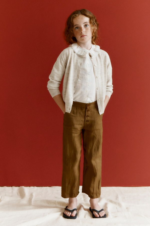 Kids Caramel Willow Children's Merino Wool Cardigan - Cream