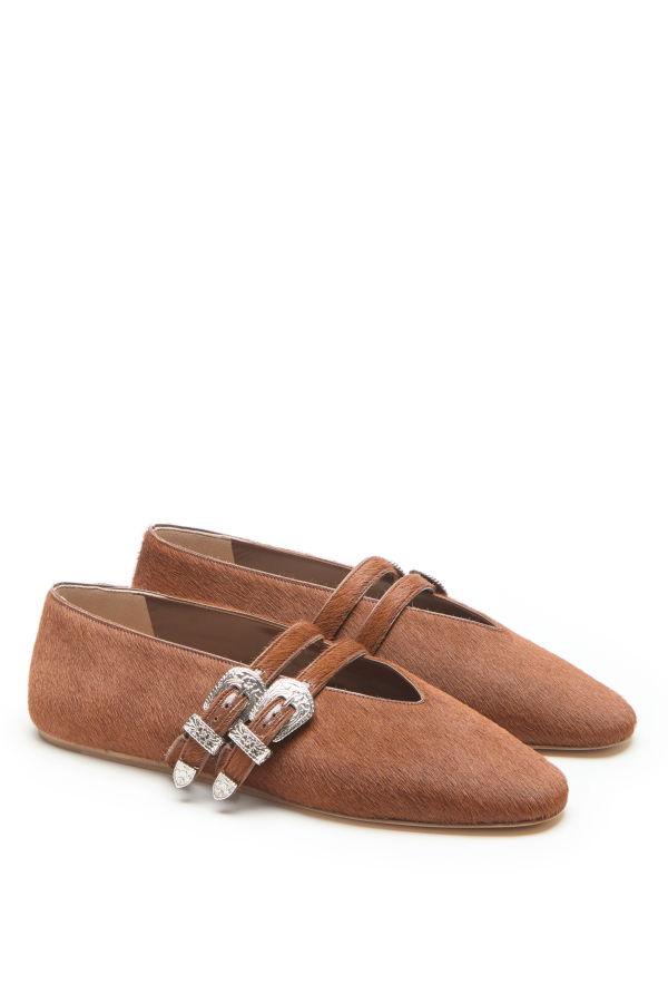 Le Monde Beryl Claudia Slipper with Calf Hair Flats