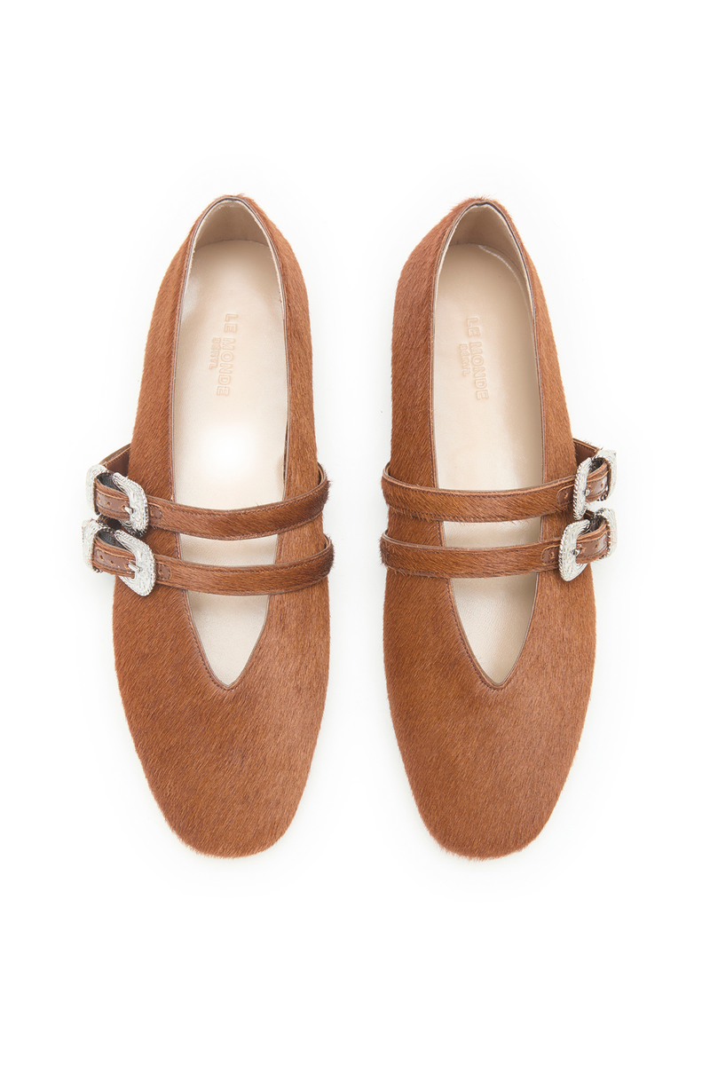 Le Monde Beryl Claudia Slipper with Calf Hair Flats