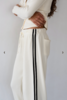 Donni. The Thermal Crop Stripe Pants - Cream - Thumbnail 2