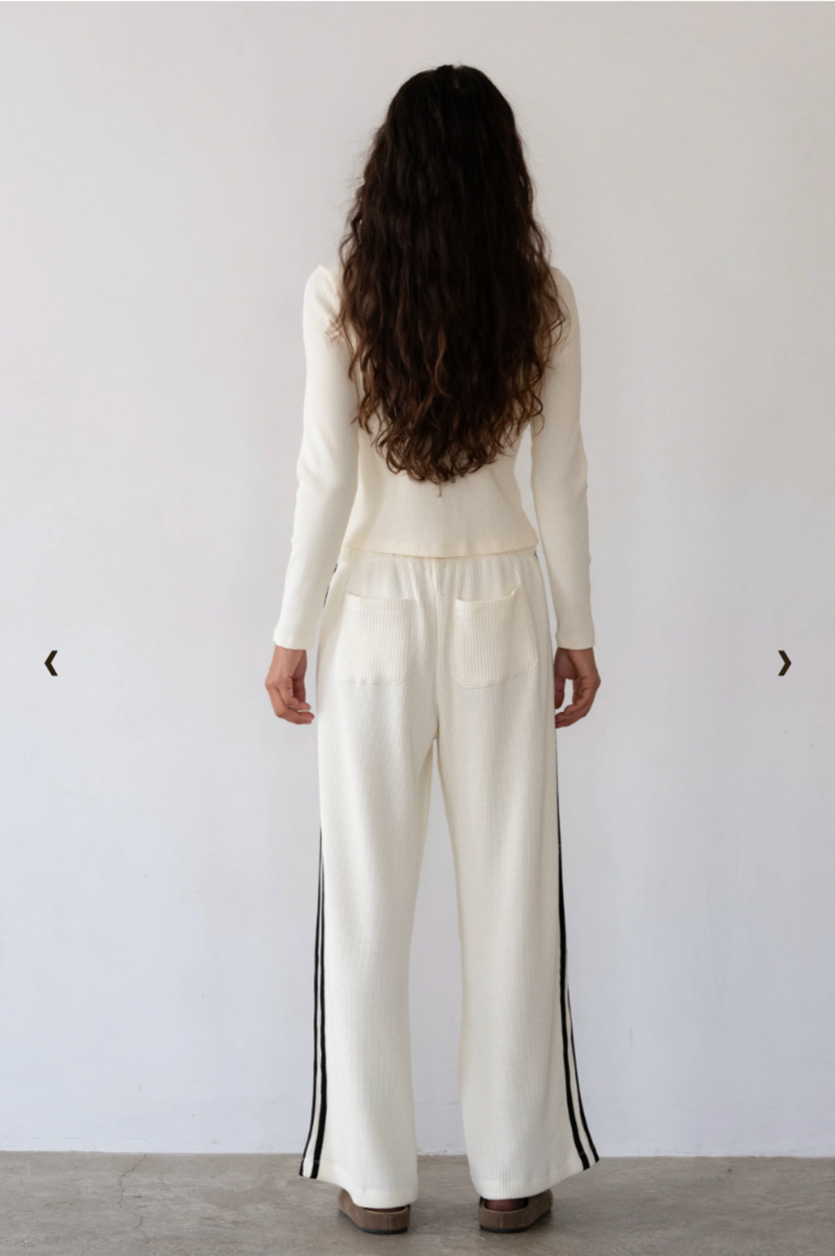 Donni. The Thermal Crop Stripe Pants - Cream - Image 3 of 3