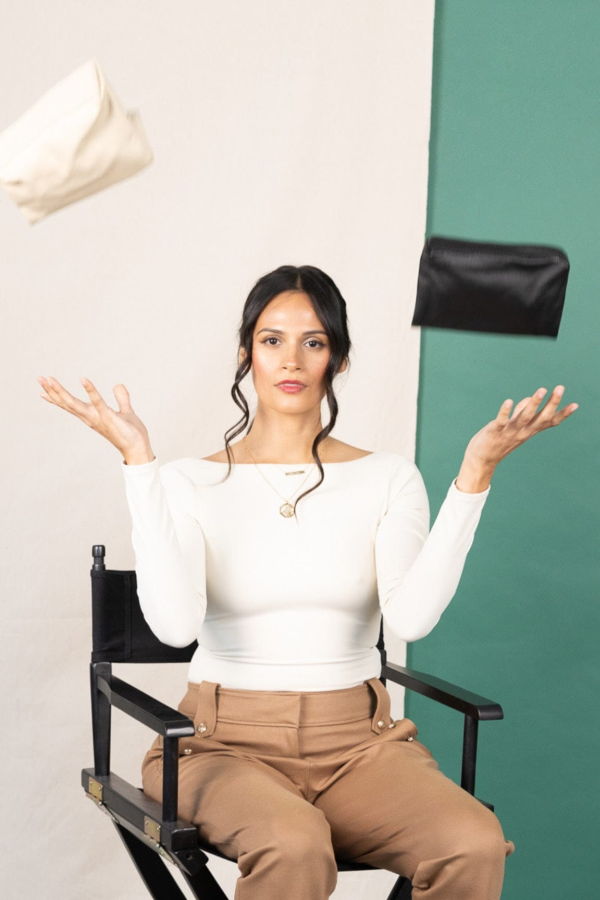 Deux Mains Asymmetric Makeup Bag - Beige