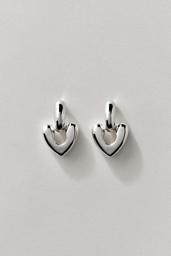 Annika Inez Large Heart Drop Earrings