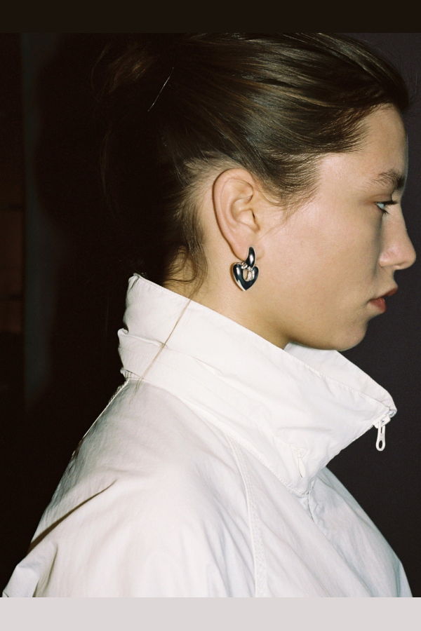 Annika Inez Large Heart Drop Earrings