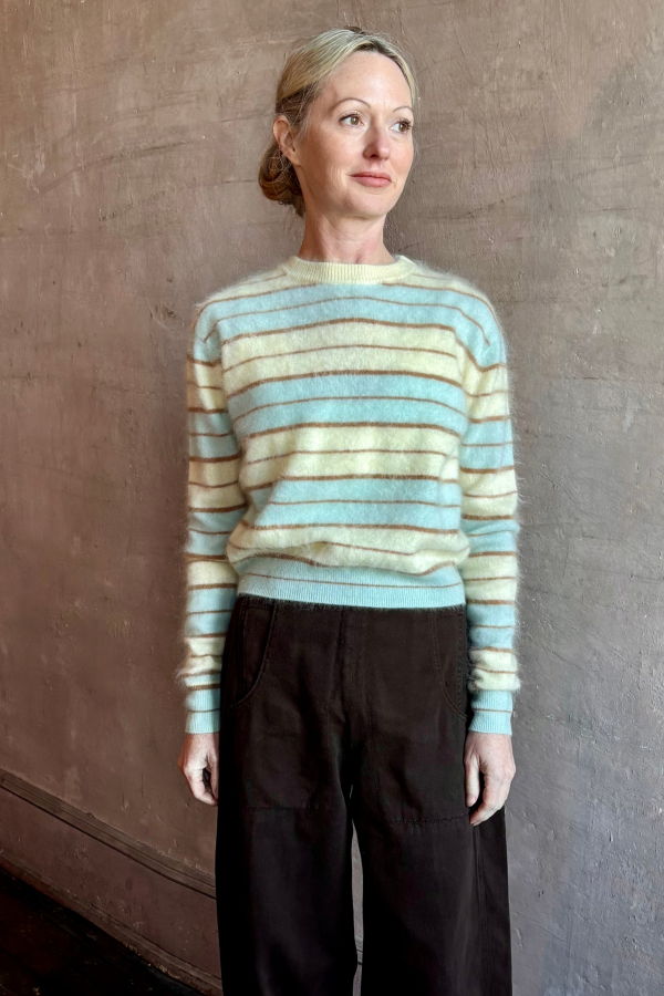 Guest in Residence Grizzly Stripe Crew Sweater