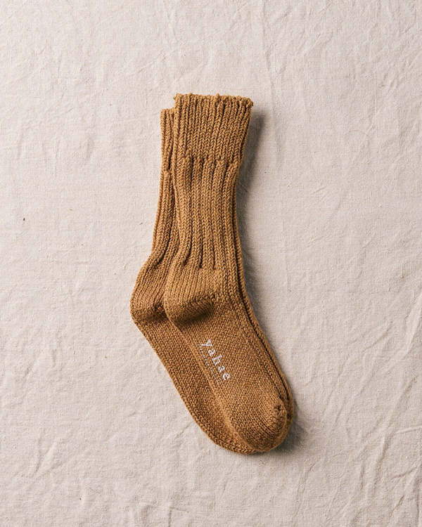 Yahae Organic Cotton Low Gauge Socks - Brown Yahae Organic Cotton Low Gauge Socks - Brown