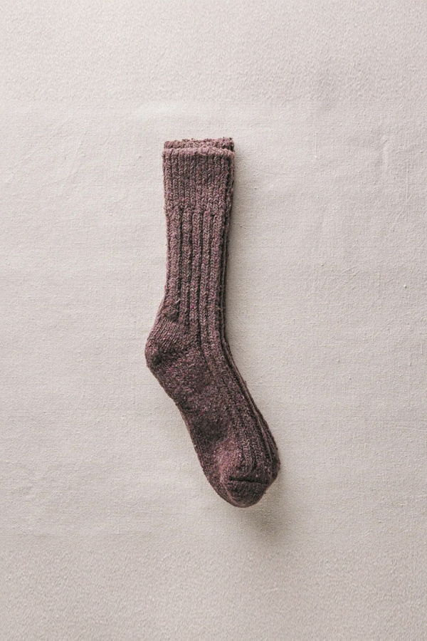 Yahae Umber Recycled Wool Organic Cotton Low Gauge Socks - Umber