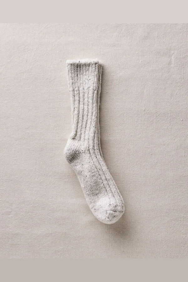Yahae Recycled Wool Organic Cotton Low Gauge Socks - White