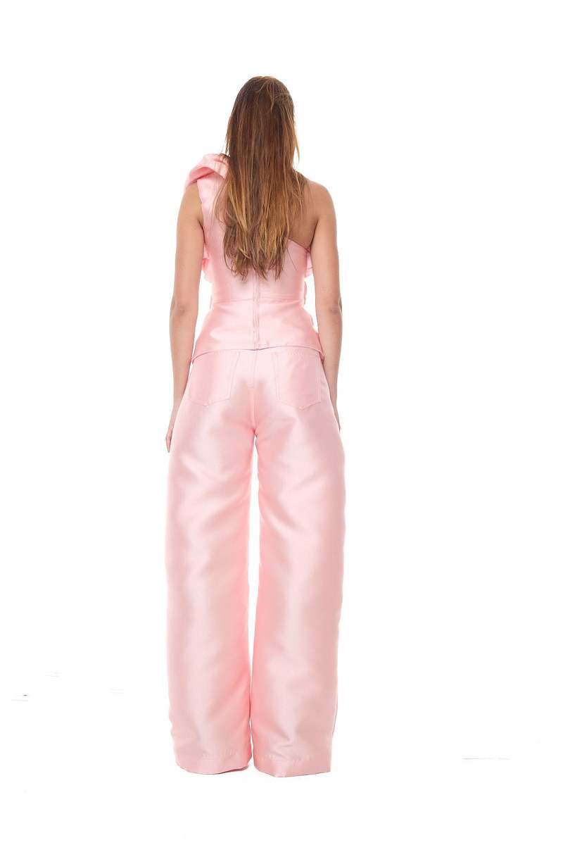 MARQUES ' ALMEIDA Heavy Satin Draped Top - Pink