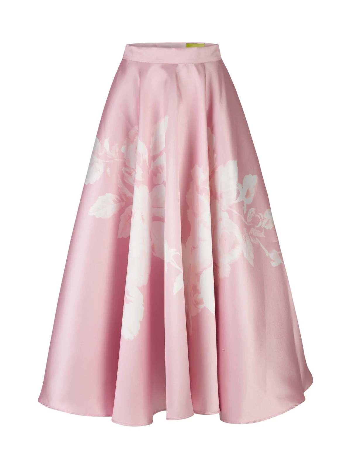 MARQUES ' ALMEIDA Printed Heavy Satin A-Line Midi Skirt - Pink - Image 2 of 3